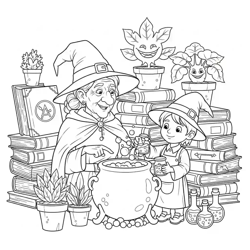 Desenhos de Bruxa para Colorir