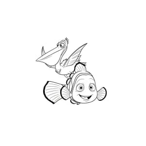 Nemo e Nigel voando para colorir
