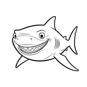 Bruce o tubarão para colorir