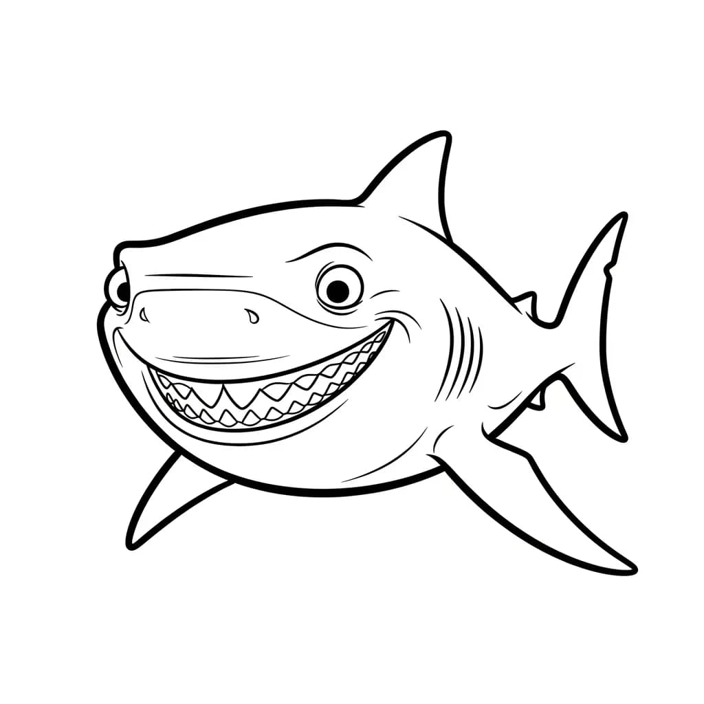 Bruce o tubarão para colorir