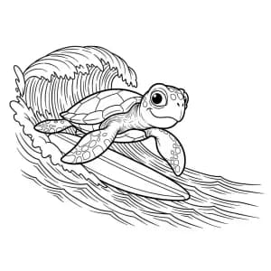 Tartaruga Crush surfando para colorir