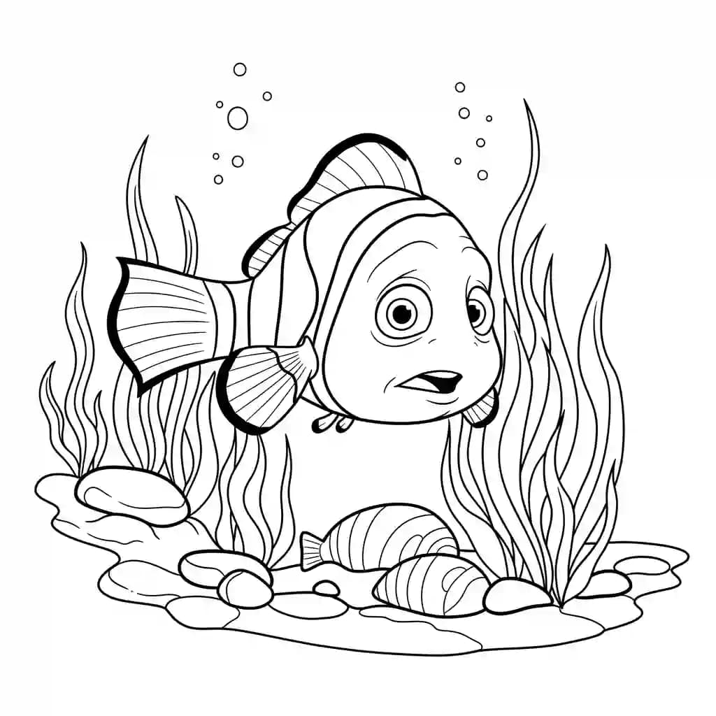 Marlin procurando Nemo para colorir