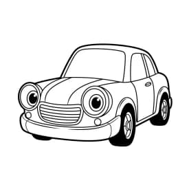 Desenho para colorir de carro esportivo com detalhes aerodinâmicos, rodas grandes e fundo urbano — ideal para crianças e fãs de veículos, imprimir grátis e explorar o universo automotivo com criatividade.