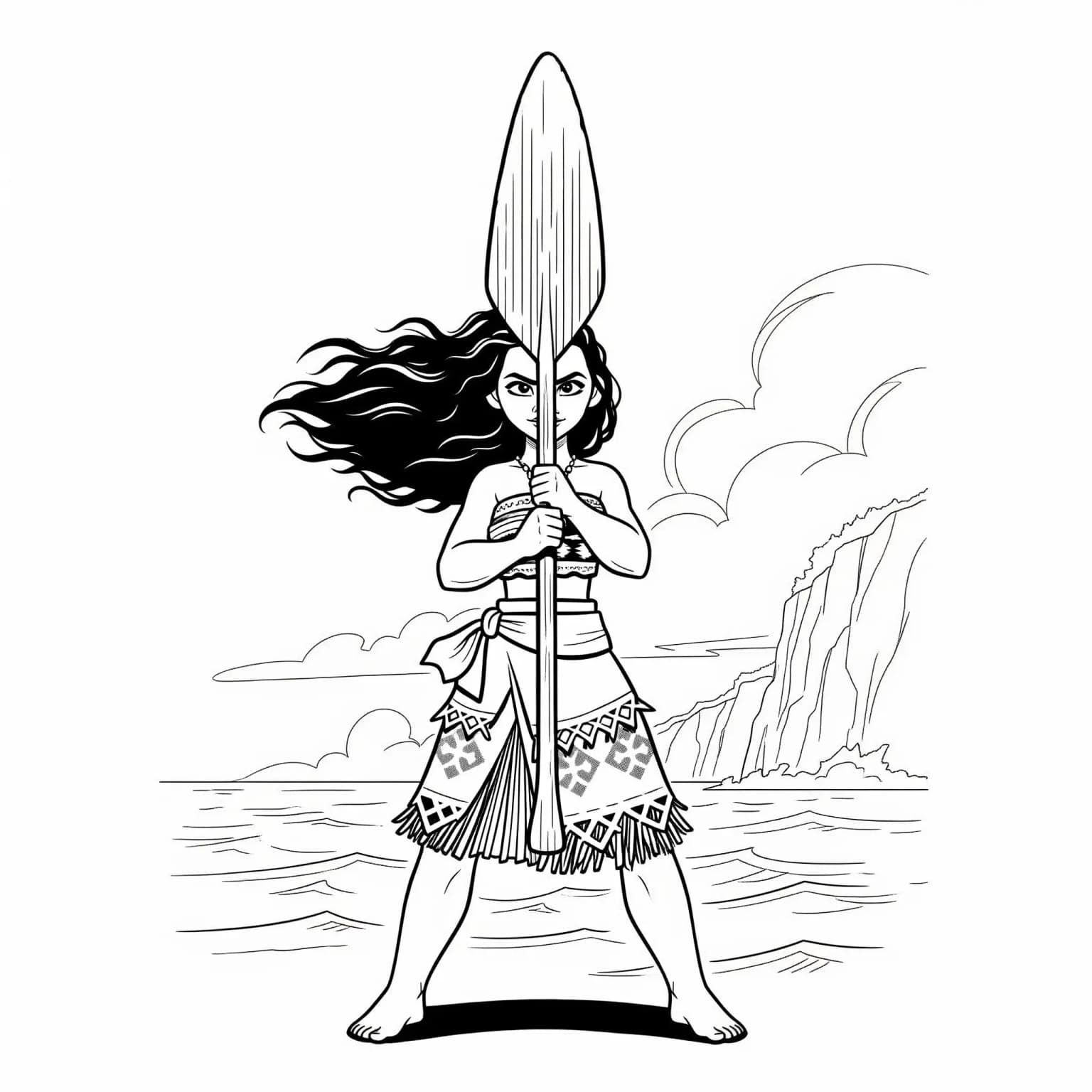 Desenho da Moana para colorir – Imprimir grátis