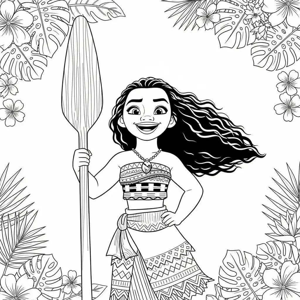 Desenho da Moana para colorir – Imprimir grátis
