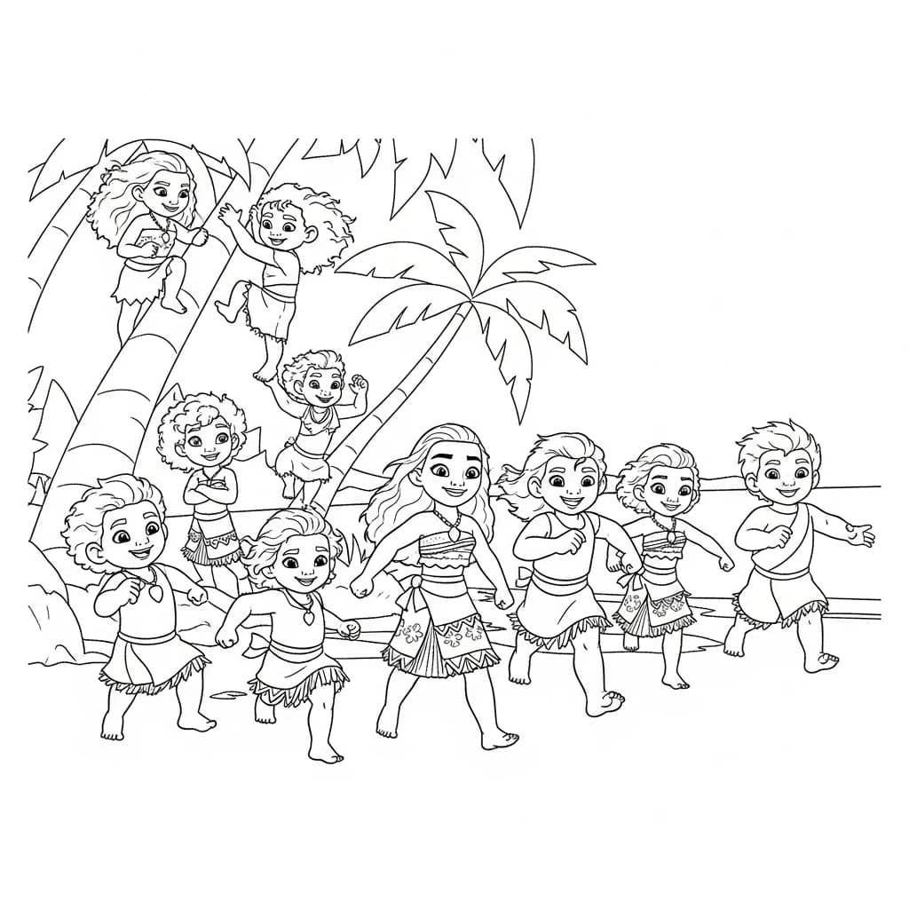 Desenho da Moana para colorir – Imprimir grátis