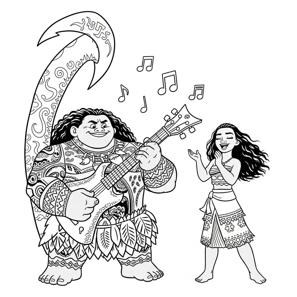 Desenho da Moana para colorir – Imprimir grátis
