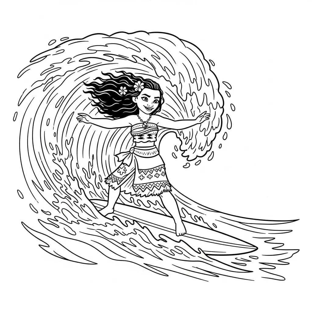Desenho da Moana para colorir – Imprimir grátis