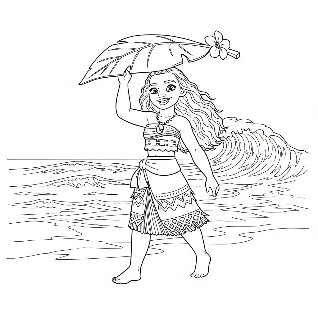 Desenho da Moana para colorir – Imprimir grátis
