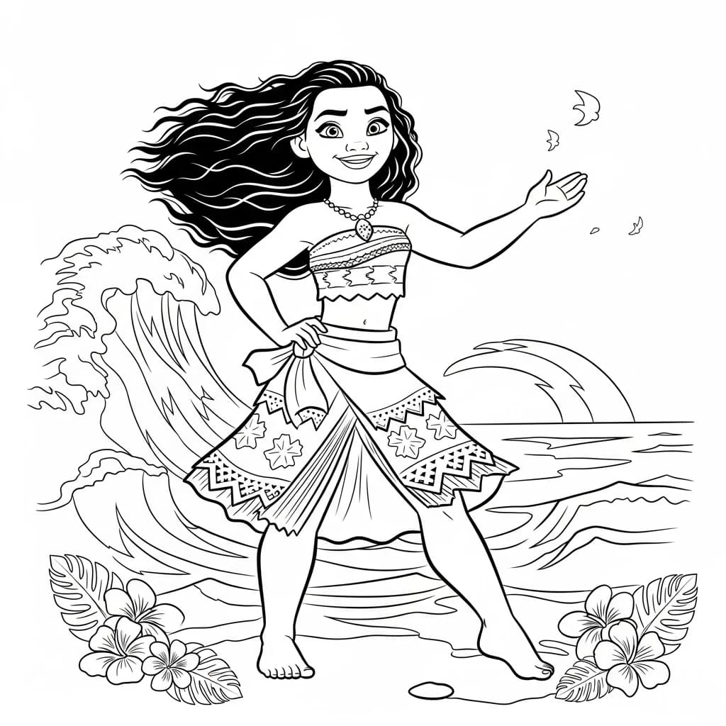 Desenho da Moana para colorir – Imprimir grátis