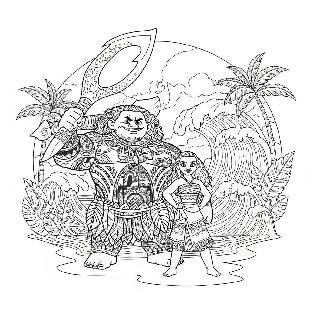 Desenho da Moana para colorir – Imprimir grátis