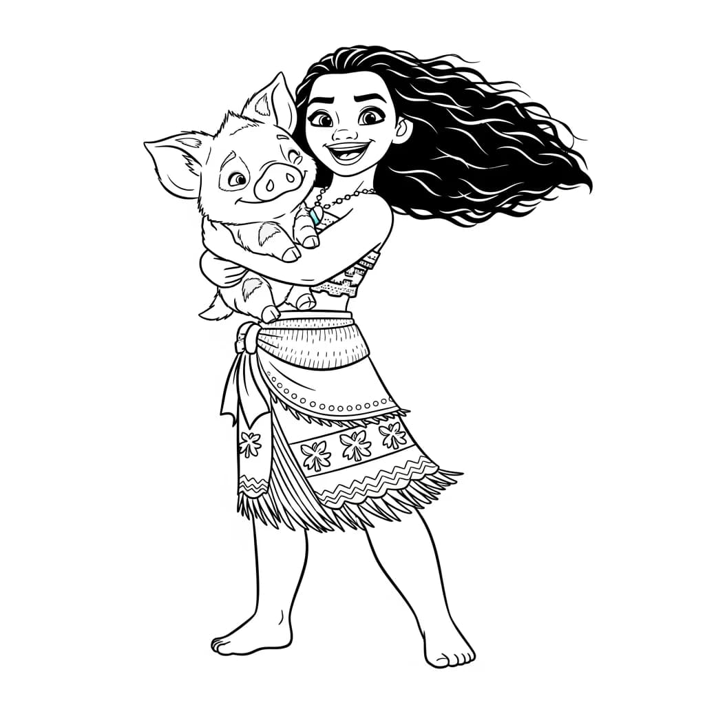 Desenho da Moana para colorir – Imprimir grátis