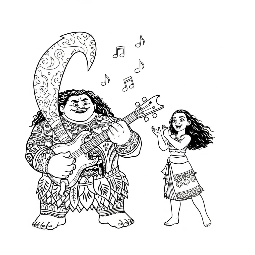 Desenho da Moana para colorir – Imprimir grátis