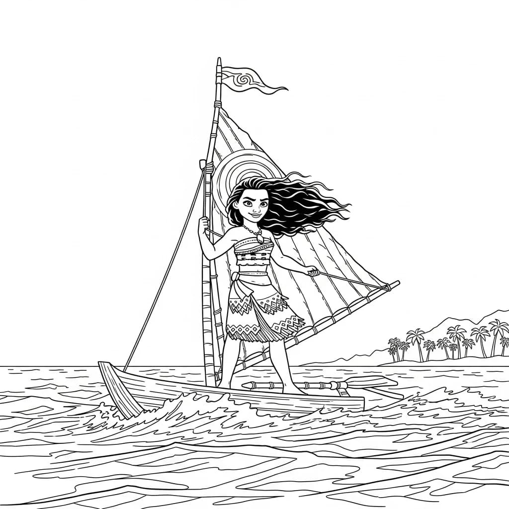 Desenho da Moana para colorir – Imprimir grátis