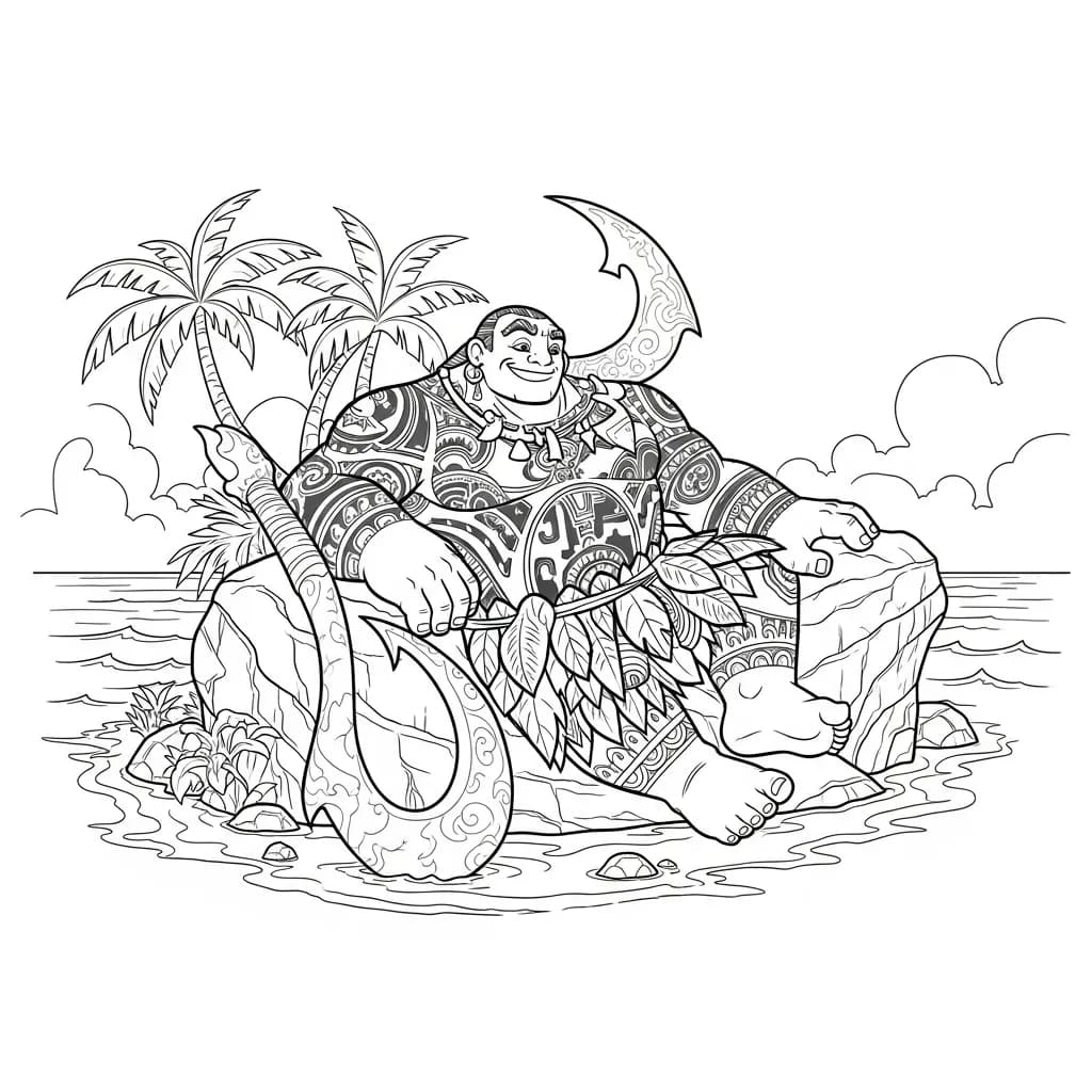 Desenho da Moana para colorir – Imprimir grátis