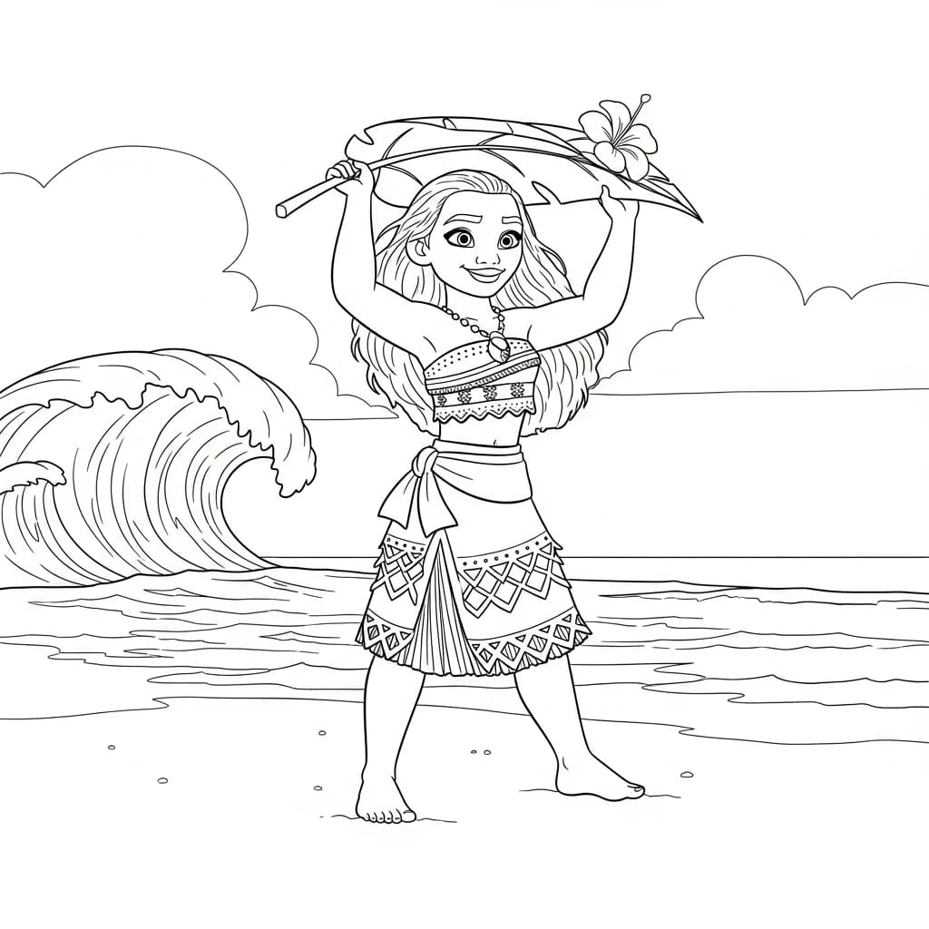 Desenho da Moana para colorir – Imprimir grátis