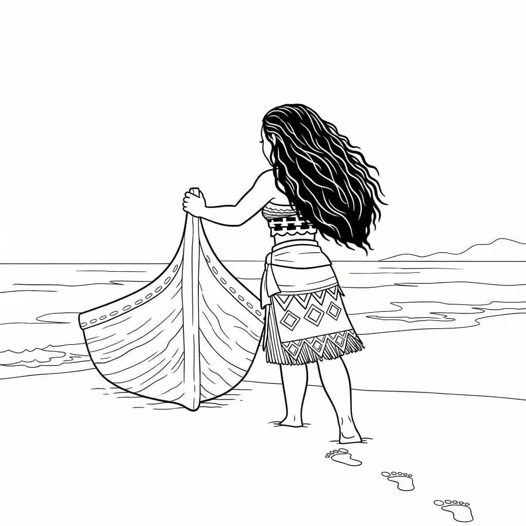 Desenho da Moana para colorir – Imprimir grátis