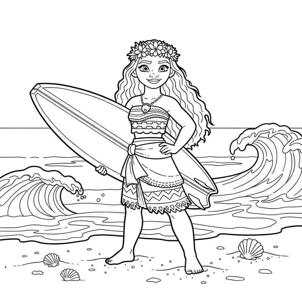 Desenho da Moana para colorir – Imprimir grátis