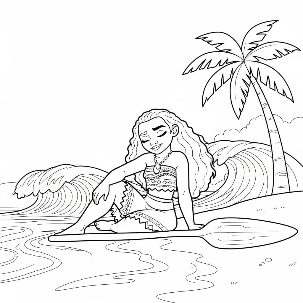 Desenho da Moana para colorir – Imprimir grátis