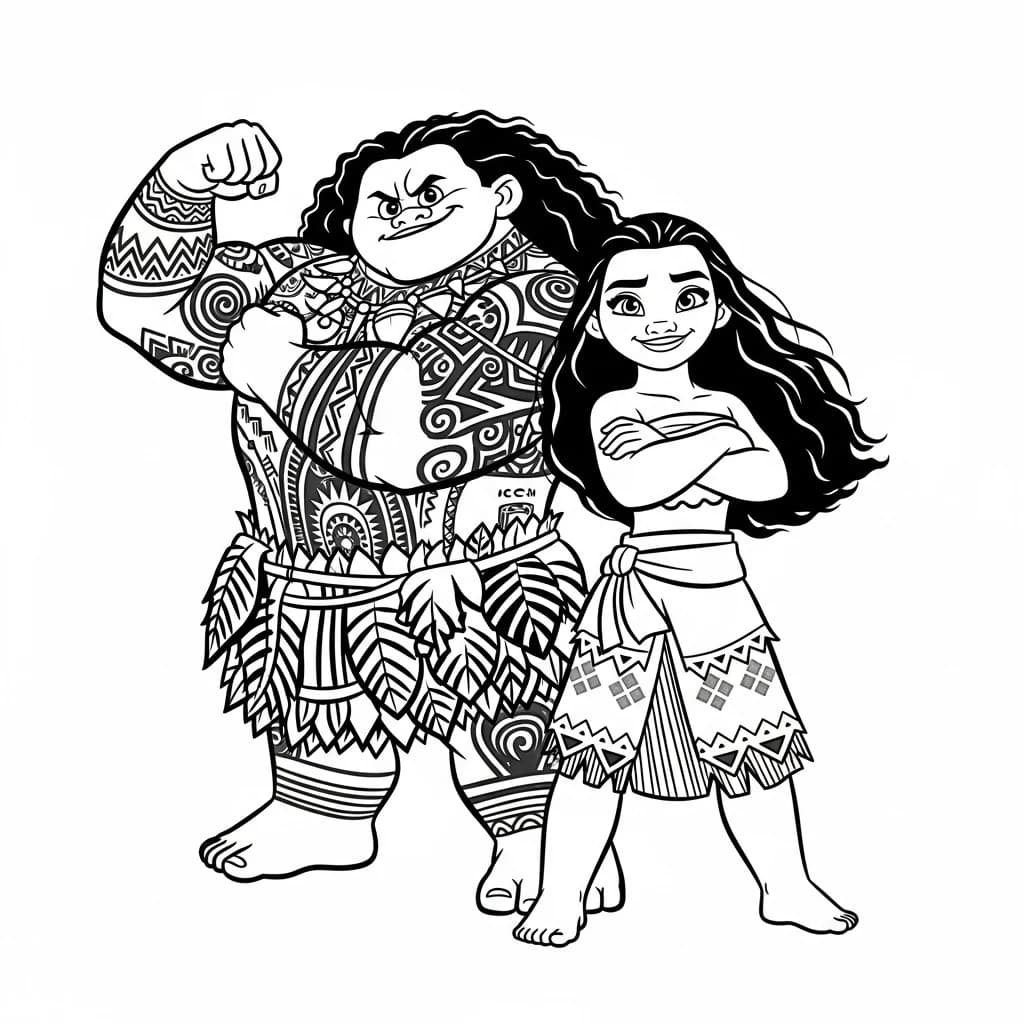 Desenho da Moana para colorir – Imprimir grátis