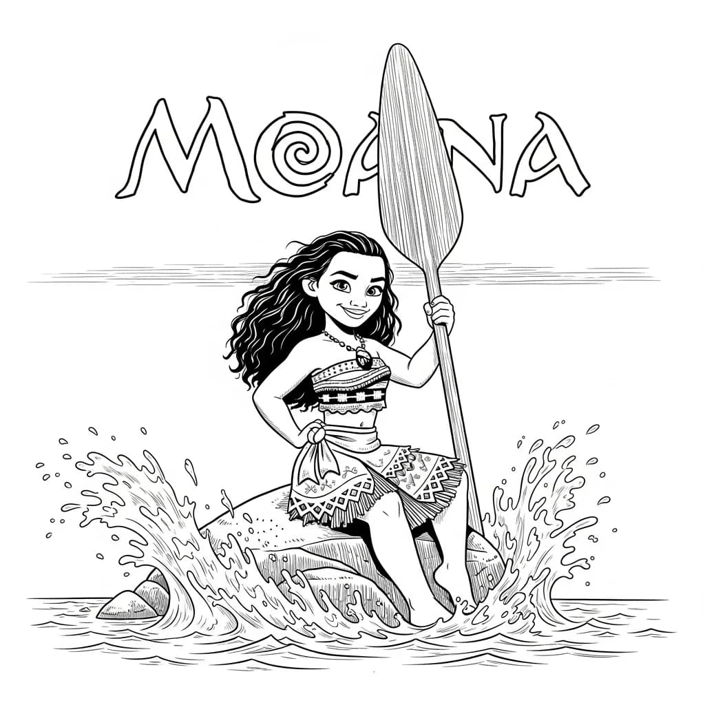Desenho da Moana para colorir – Imprimir grátis