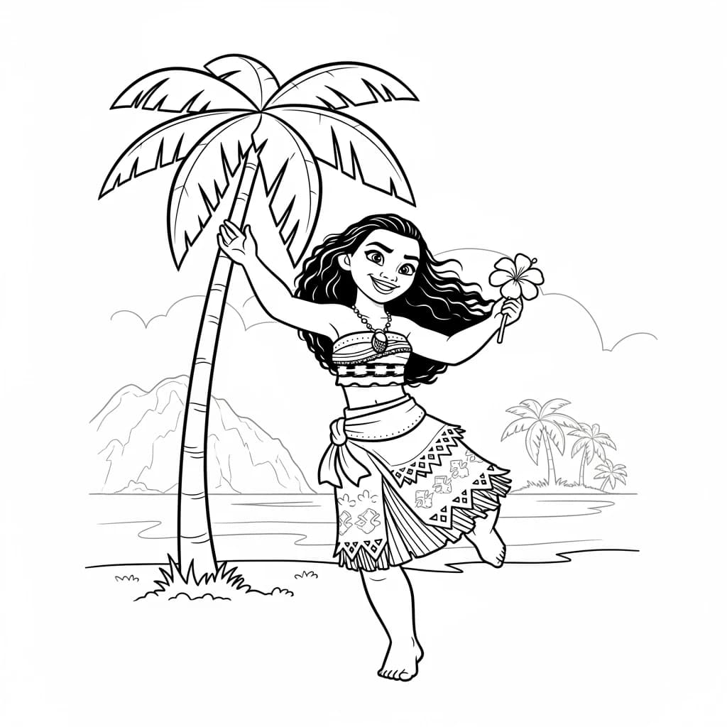 Desenho da Moana para colorir – Imprimir grátis