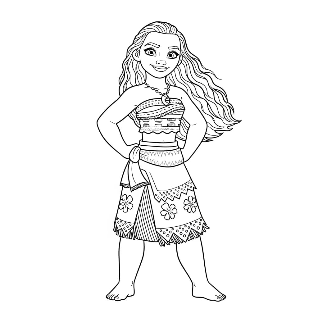 Desenho da Moana para colorir – Imprimir grátis