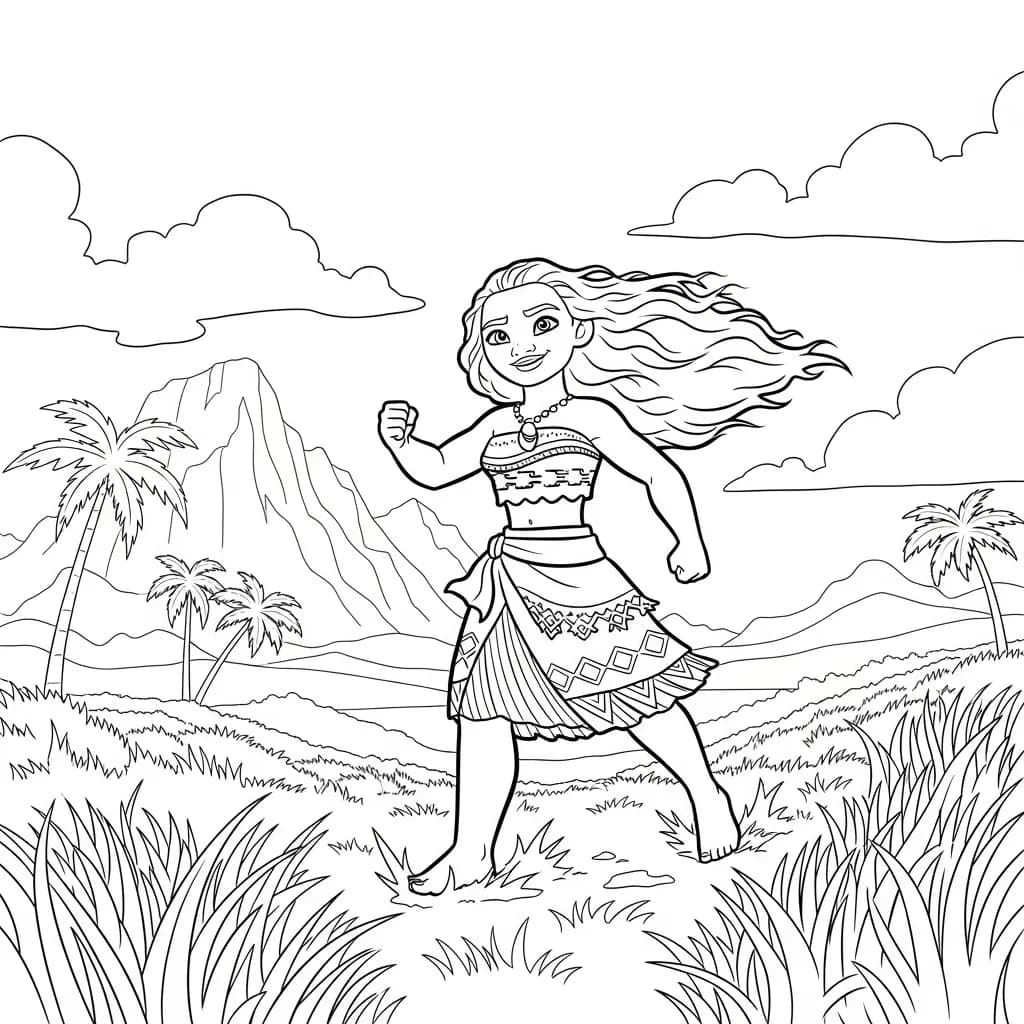 Desenho da Moana para colorir – Imprimir grátis