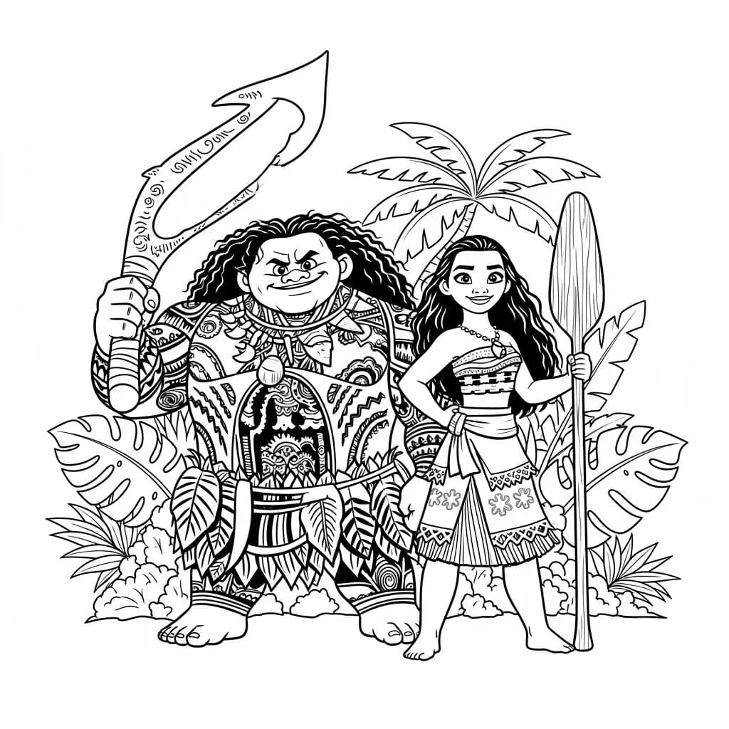 Desenho da Moana para colorir – Imprimir grátis