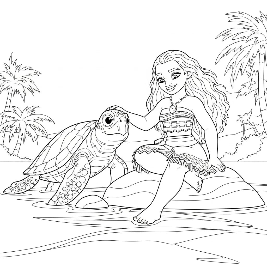 Desenho da Moana para colorir – Imprimir grátis