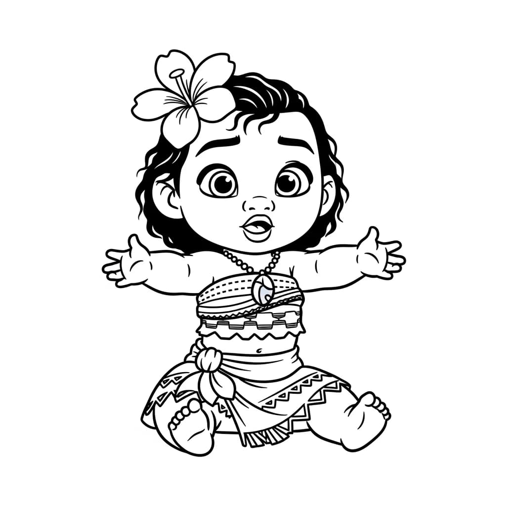 Desenho da Moana para colorir – Imprimir grátis
