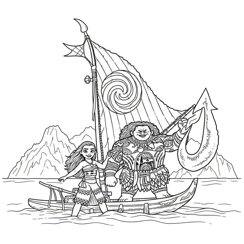 Desenho da Moana para colorir – Imprimir grátis