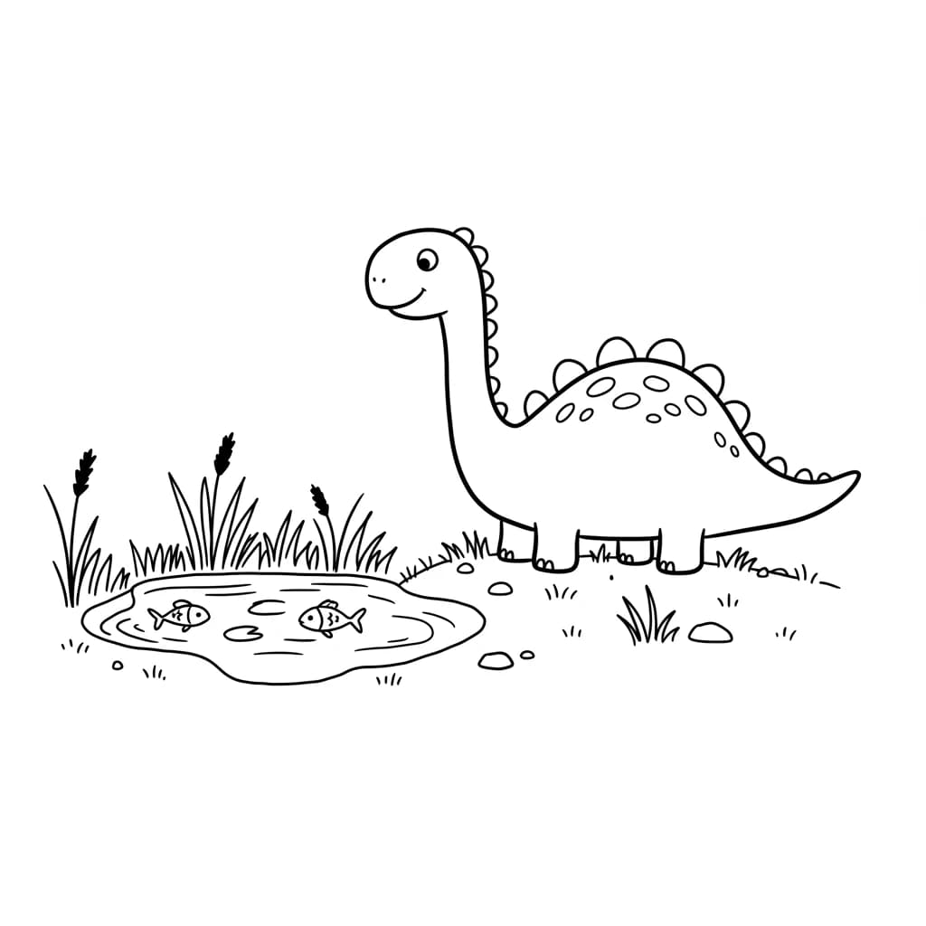 Desenho de Dinossauro para Colorir