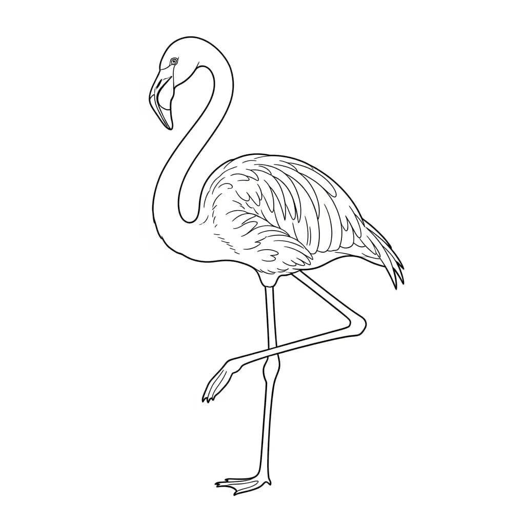 desenho de Flamingo para imprimir e colorir