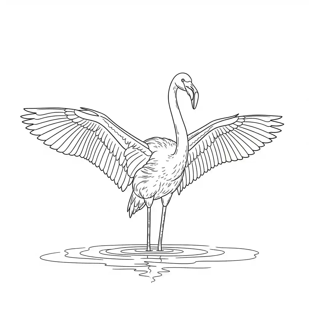 desenho de Flamingo para imprimir e colorir