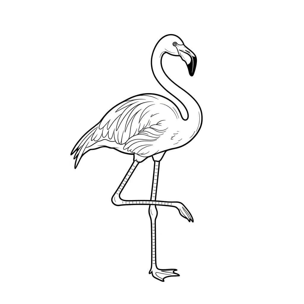 desenho de Flamingo para imprimir e colorir