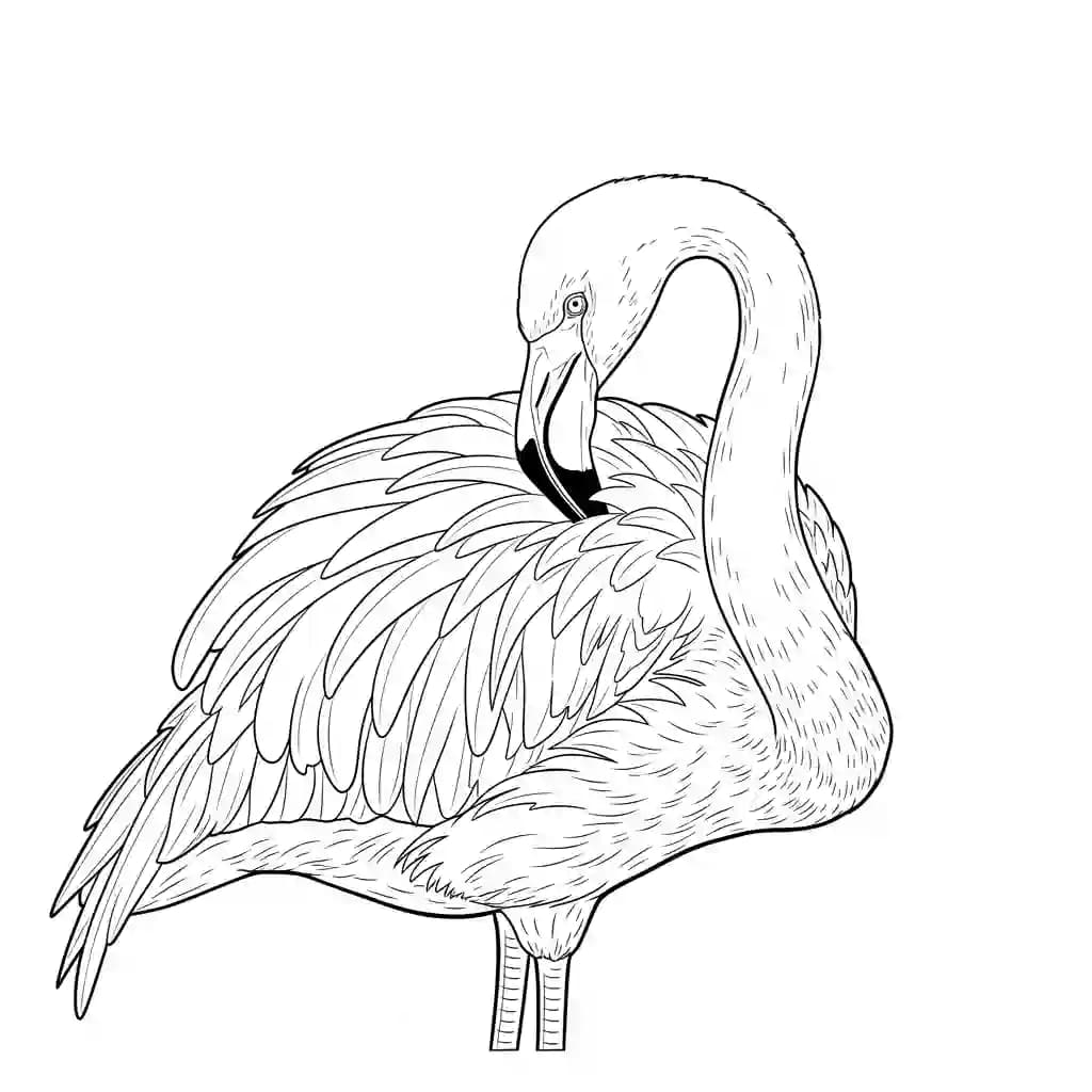 desenho de Flamingo para imprimir e colorir