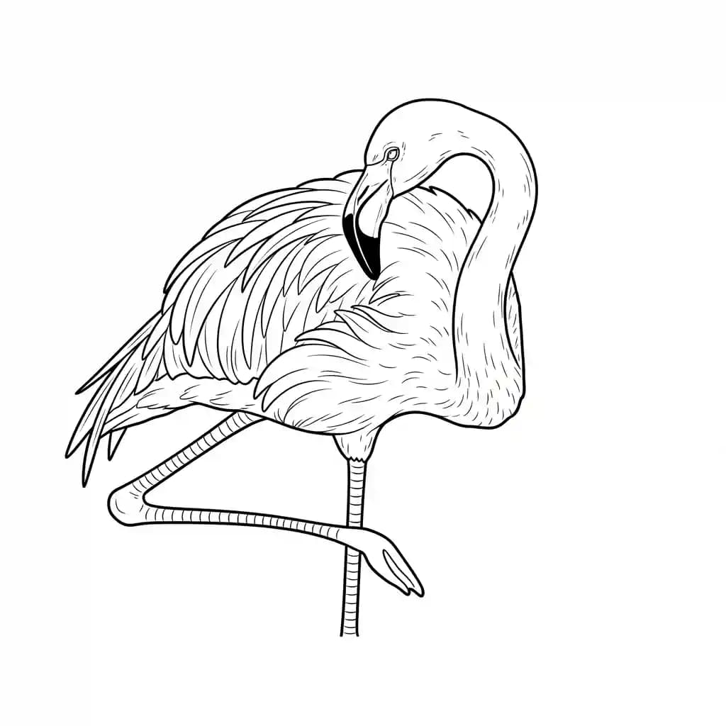 desenho de Flamingo para imprimir e colorir