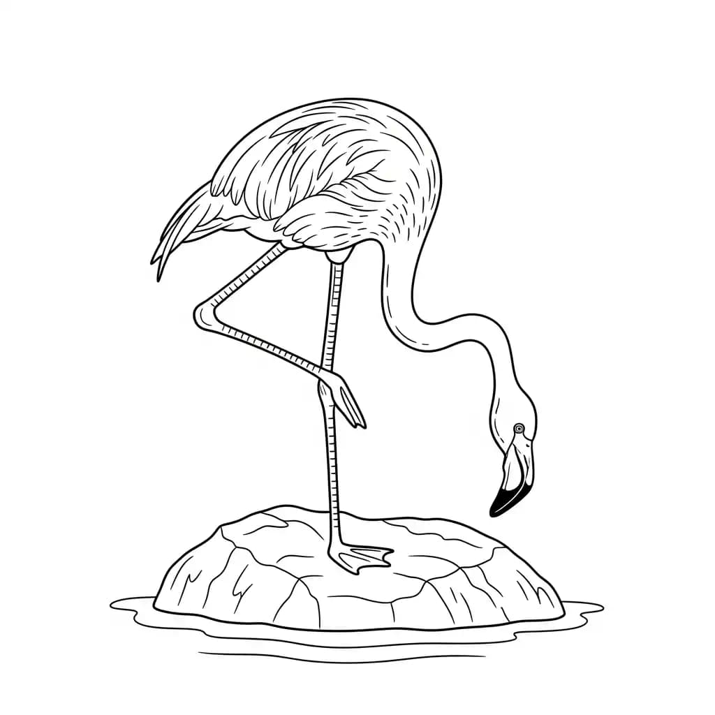 desenho de Flamingo para imprimir e colorir