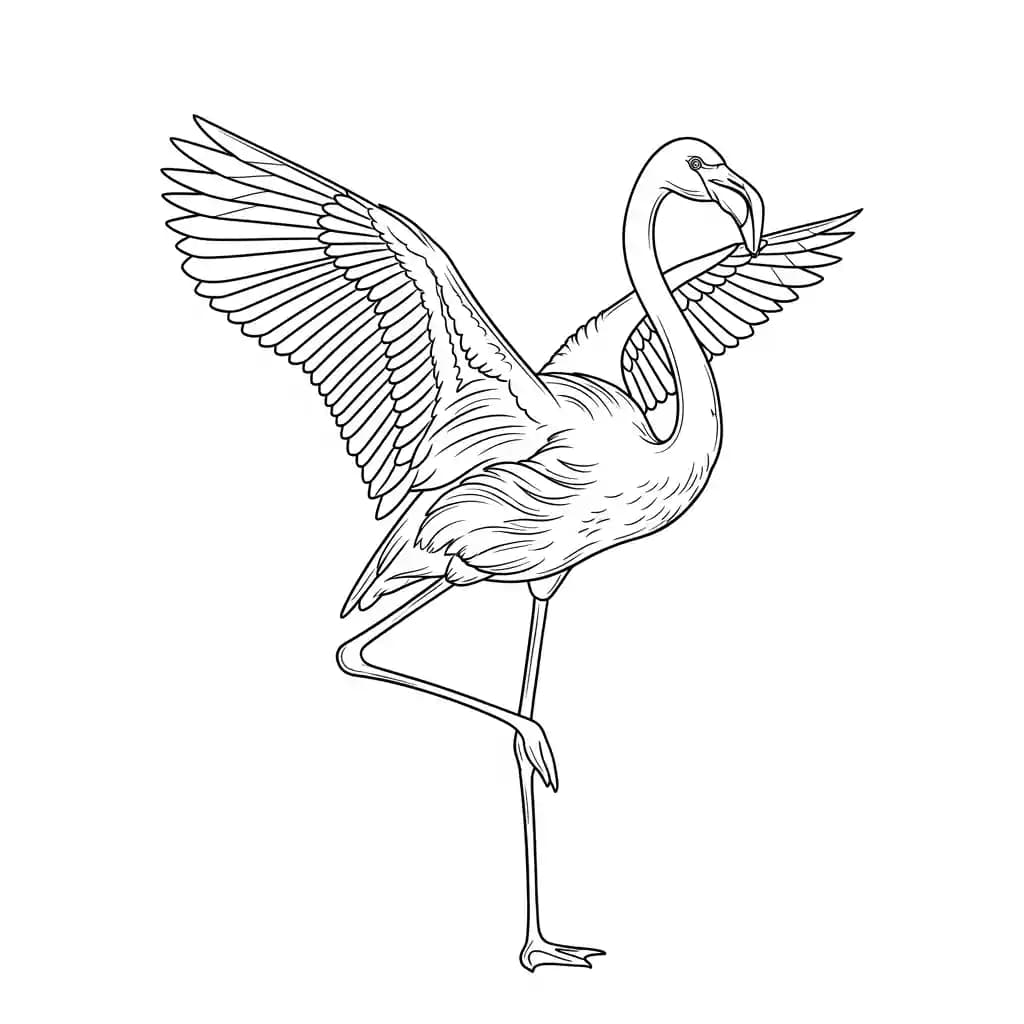 desenho de Flamingo para imprimir e colorir