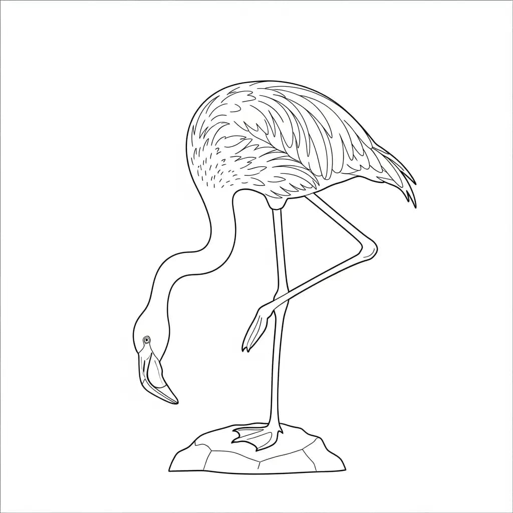 desenho de Flamingo para imprimir e colorir