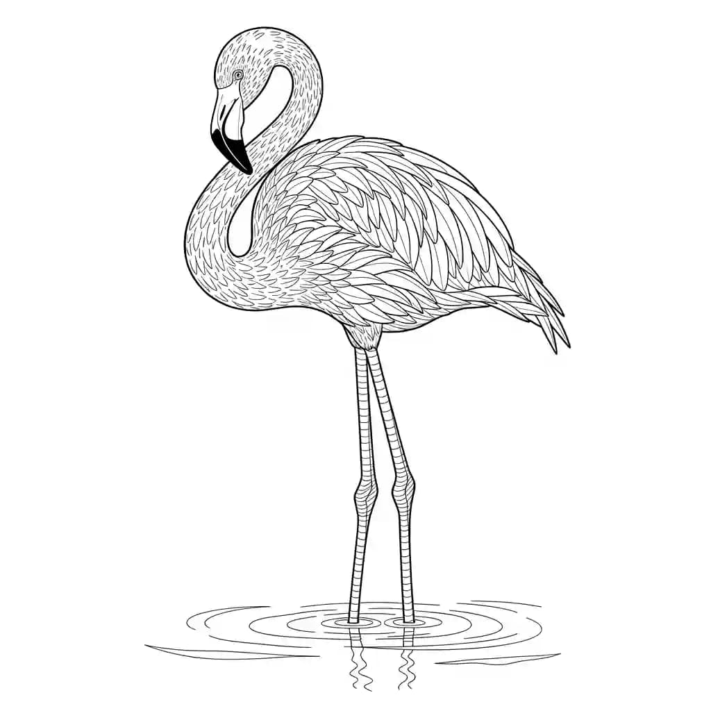 desenho de Flamingo para imprimir e colorir