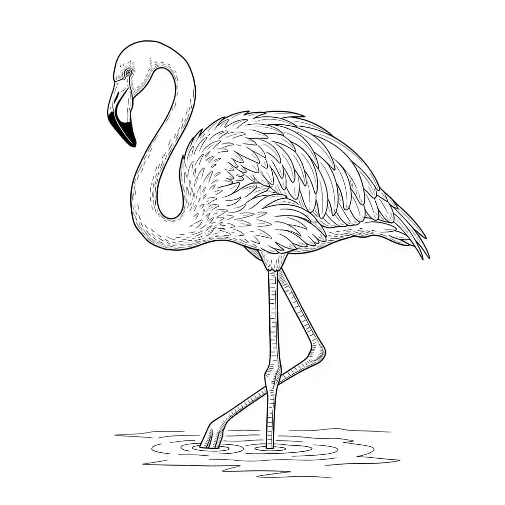 desenho de Flamingo para imprimir e colorir
