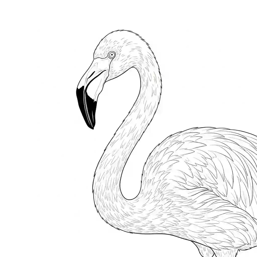 desenho de Flamingo para imprimir e colorir