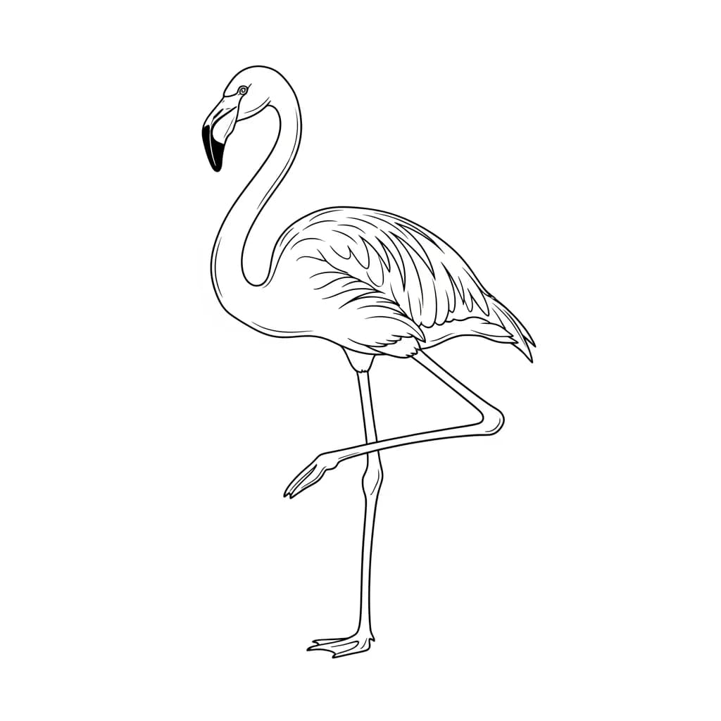 desenho de Flamingo para imprimir e colorir