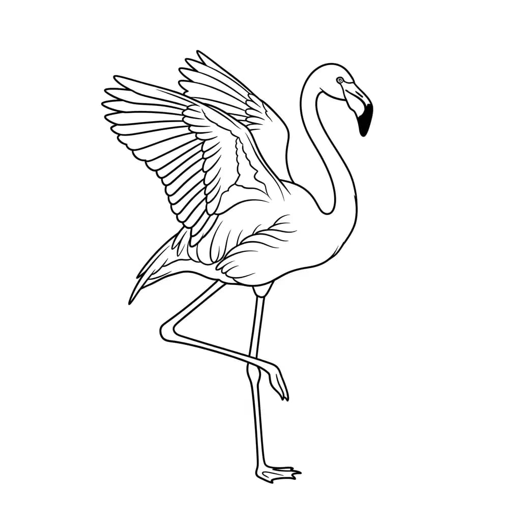 desenho de Flamingo para imprimir e colorir