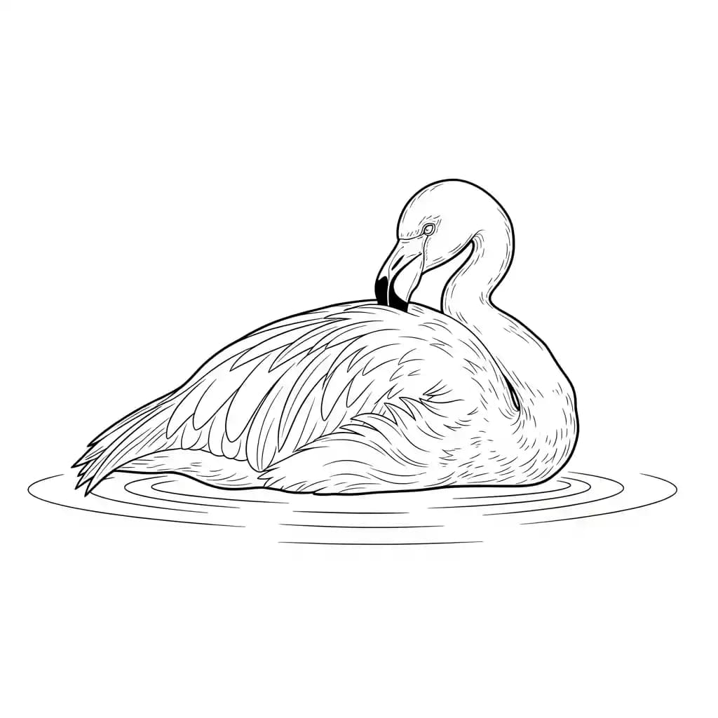 desenho de Flamingo para imprimir e colorir