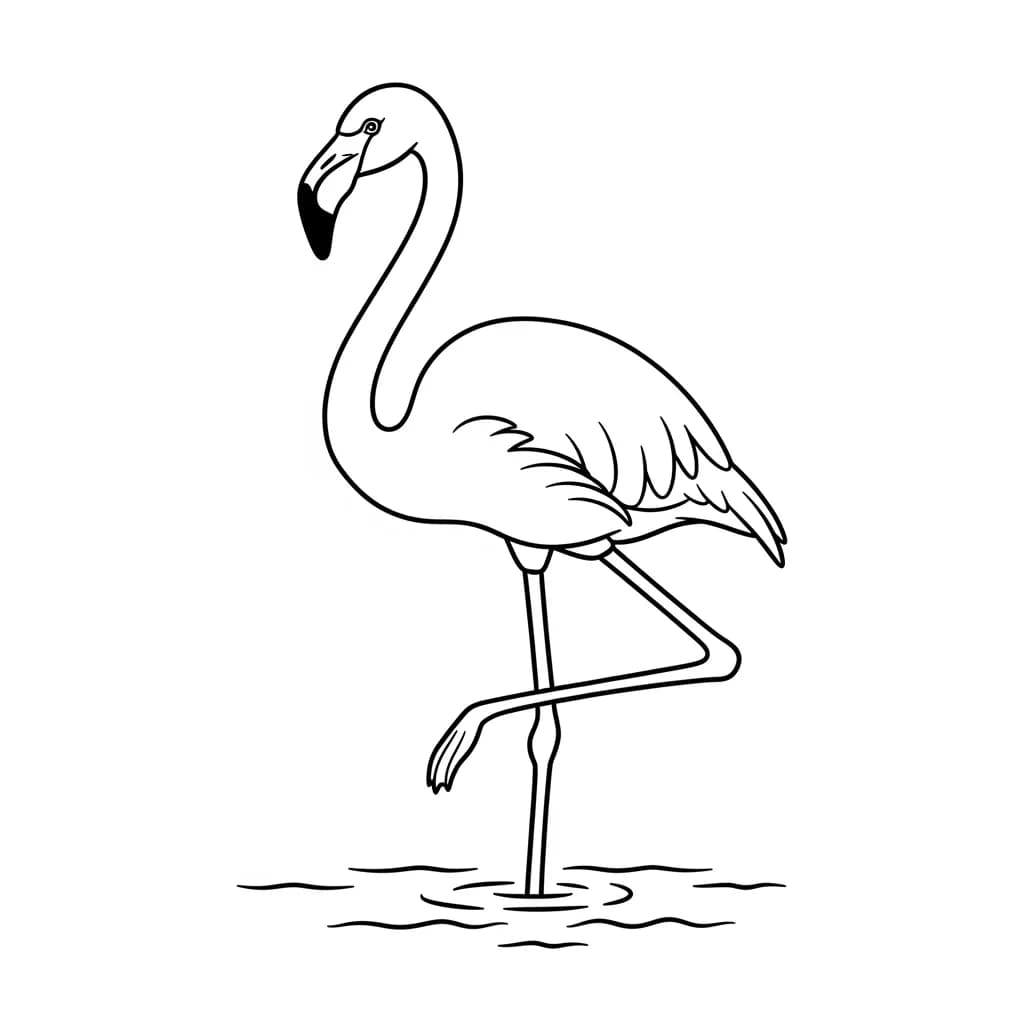 desenho de Flamingo para imprimir e colorir