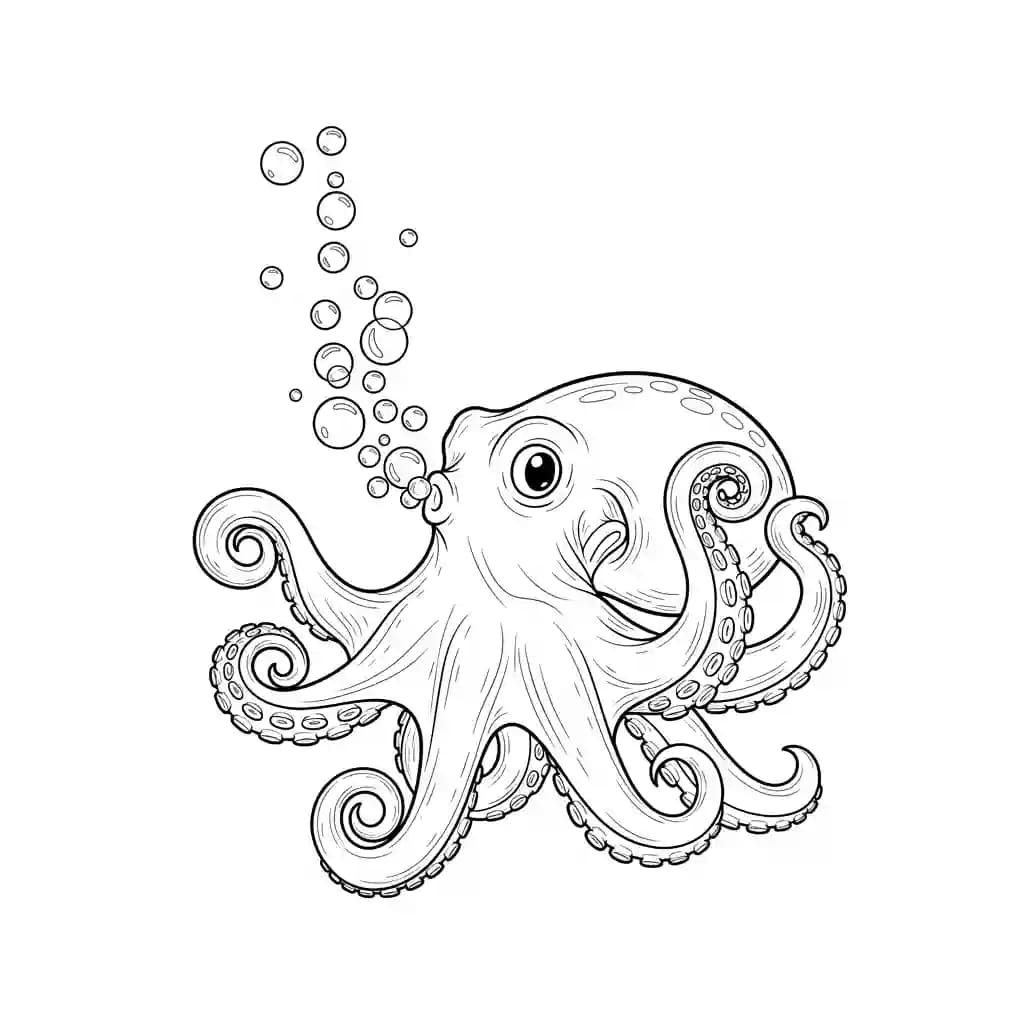 desenho de Polvo para imprimir e colorir