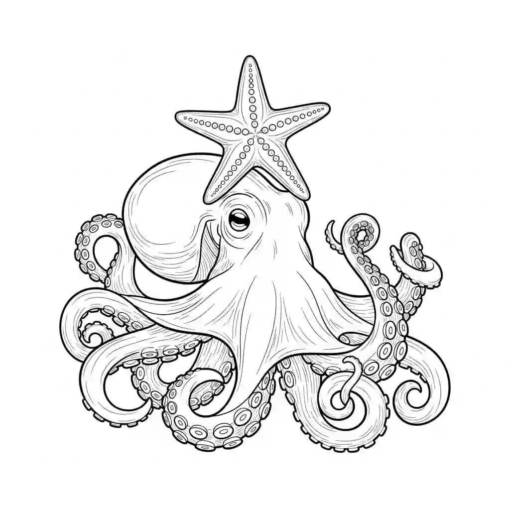 desenho de Polvo para imprimir e colorir